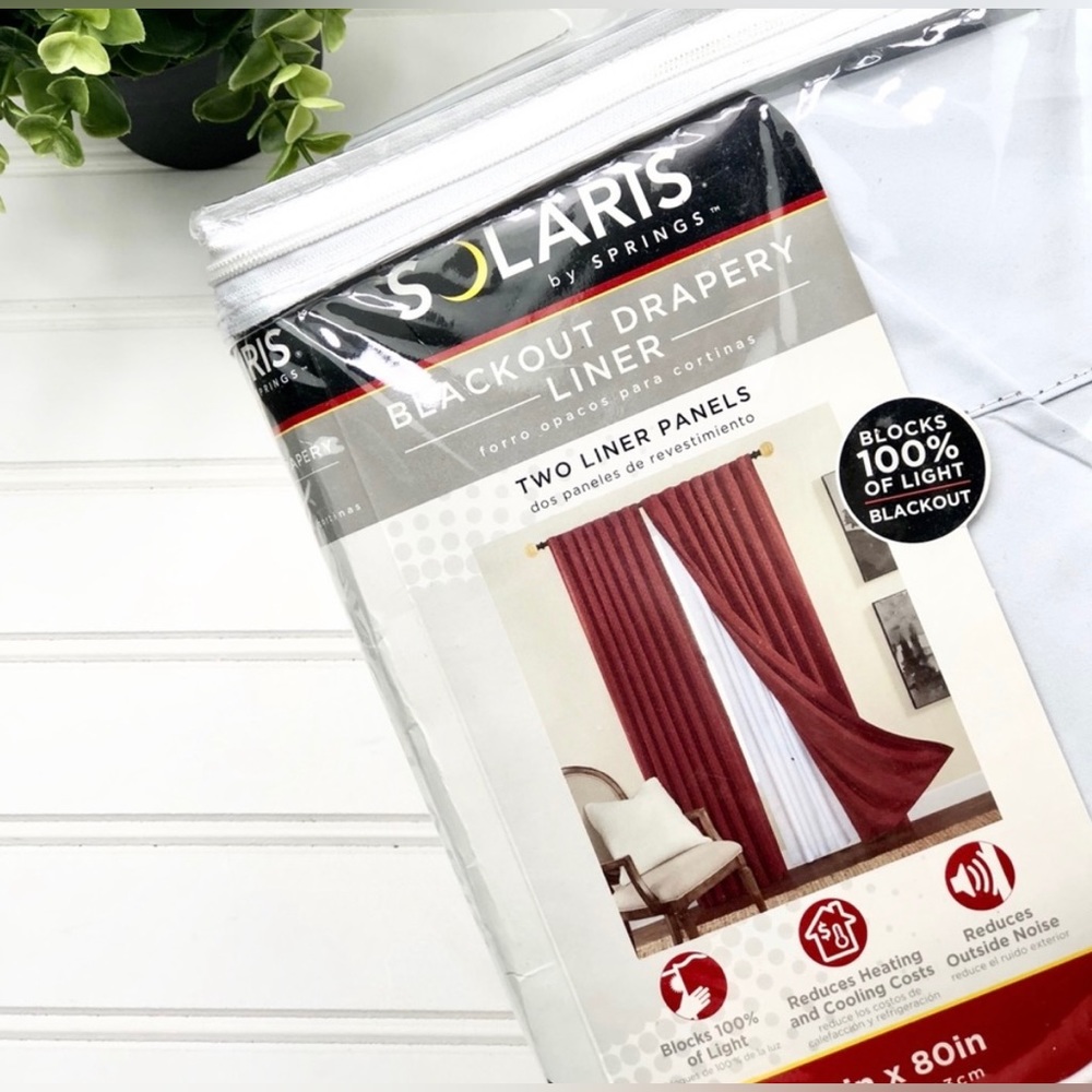 Solaris White Blackout Drapery Liner 2 pack 54x
80 inches